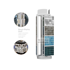 Có thể điều chỉnh Mosaic đứng với khung bảng điều khiển hiển thị và kim loại đá Granite Marble xoay tầng giá - Product Image 1