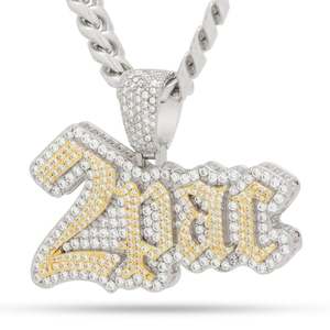 Pendentif Moissanite VVS Couleur D Fait Main, Plaqué Or 18K, Argent Sterling 925, Taille Baguette, Sertissage Griffe, Certificat GRA, Style Hip Hop - Product Image 3