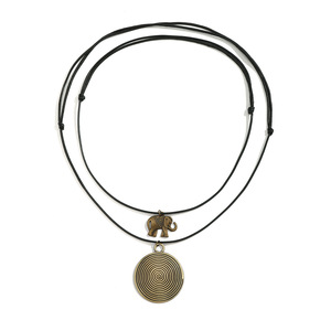 Uionen 1380 Collar chapado en oro tejido de moda para mujer cadena de eslabones de lazo de astillas de madera Vintage Material principal joyería de Color dorado de latón - Product Image 6