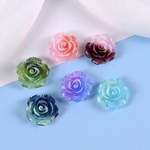 CHENXI Breloques <span class=keywords><strong>en</strong></span> résine <span class=keywords><strong>en</strong></span> forme <span class=keywords><strong>de</strong></span> fleur <span class=keywords><strong>de</strong></span> rose dégradée, style baroque, à dos plat, pour loisirs créatifs - Product Image 6