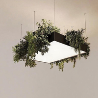 Lustre suspendu au design biophilique avec verdure artificielle pour la décoration intérieure commerciale des bureaux et restaurants