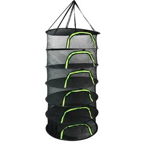 Herb Drying Net For Flowers Buds Plants Organizer Dryer Bag Mesh Folding Dry Rack 6 Layers Drying Net For Herbs Hanging Basket