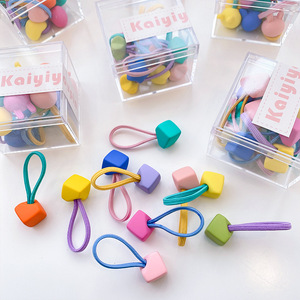 10 pièces/boîte coréenne fille tête corde petit élastique bébé mignon couleur bonbon cheveux accessoires haute élasticité cheveux corde cravate - Product Image 4