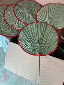 พัดใบไผ่เวียดนาม ทำจากหญ้าธรรมชาติ เป็นมิตรกับสิ่งแวดล้อม รูปทรงวงรี ทำด้วยมือ ตกแต่งงานแต่งงานและเป็นของขวัญทันสมัย ปรับแต่งขนาดได้ - Product Image 5