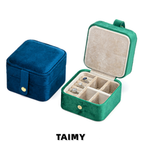 Boîte à bijoux en velours personnalisable avec logo, carrée, double couche, à rabat, portable, avec miroir, pour bagues, boucles d'oreilles, colliers, bracelets