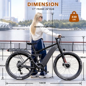 Bicicleta Eléctrica de Montaña de 52V21Ah con Suspensión Completa, 1000W, 27.5 Pulgadas, Hidráulica, para Deportes, V1, 1000W, V1 M - Product Image 5