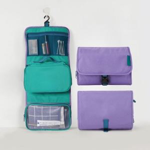 Bolsa de Viaje Plegable de Moda 2026, Bolsa de Maquillaje Portátil con Cierre de Cremallera y Broche, de Poliéster, para Mujer - Product Image 3