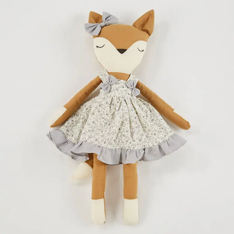OEM ODM Custom Schöne benutzer definierte Baumwolle ausgestopft Fuchs Spielzeug für Baby Handing Puppen Plüsch