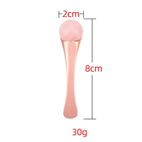 Rouleau de massage facial en acier inoxydable et quartz rose avec spatule Gua Sha, cuillère de beauté et cuillère faciale pour le soin des yeux