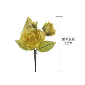 ดอกกุหลาบประดิษฐ์ CallaFloral สีชมพูเหลือง ก้านเดี่ยว ผ้าทอแบบแพน สำหรับตกแต่งภายใน - Product Image 4