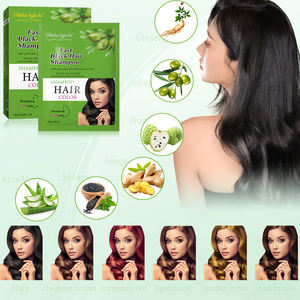 Vente en gros de sachets de shampoing colorant semi-permanent brun châtaigne avec marque privée, shampoing crème couleur naturelle sans parabens - Product Image 5