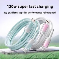 Câble de charge rapide PD27W Type-C à dégradé de cristaux de glace pour iOS, vente directe d'usine