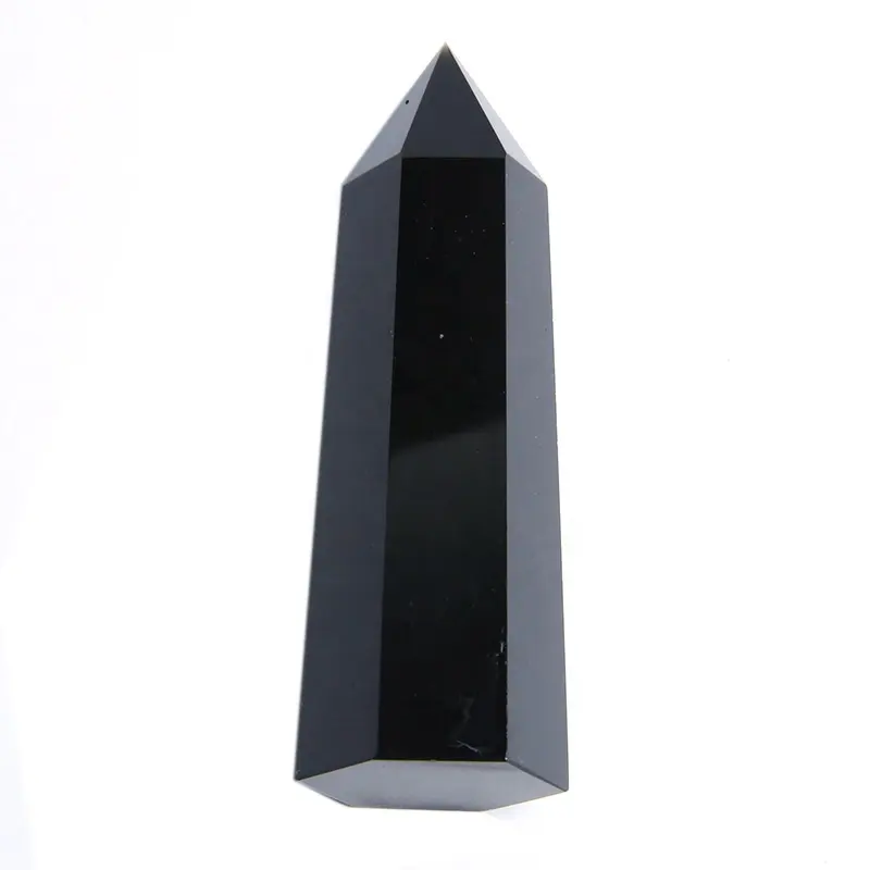 Wholesale natural quartz wand black obsidian crystal points for healing