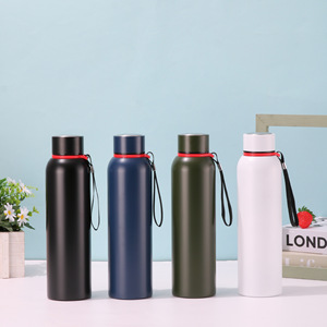 Bouteille d'eau portable en acier inoxydable, thermos isotherme avec cordon, logo personnalisé, gourde de voyage pour sports de plein air - Product Image 5