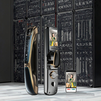 Interphone en temps réel porte en bois serrure sans clé paume veine caméra empreinte digitale intelligente reconnaissance faciale intelligente données en nuage