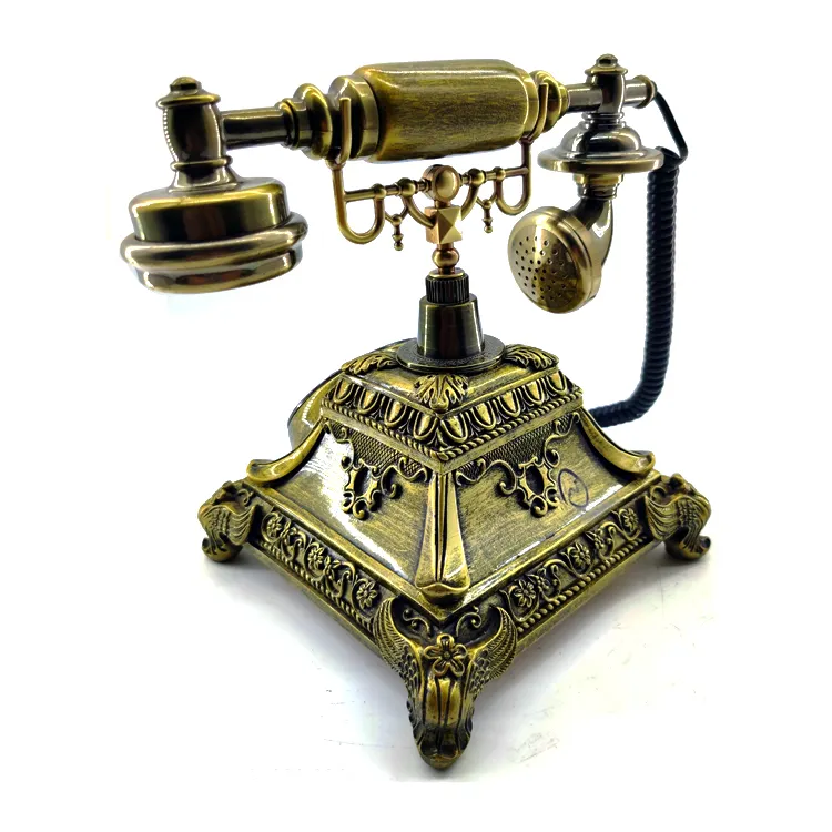 Ретро винтажный телефон, античный керамический телефон с ЖК-экраном, старомодные телефоны с кнопочным циферблатом для домашнего декора