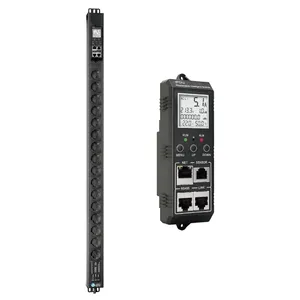 19in 1U 16A tiêu chuẩn Châu Âu 8 cổng Đức EU PDU Mạng tủ rack chuyển đổi thông minh Điện Dải PDU ổ cắm