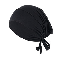 Hijab musulman ajustable à sangle élastique, couleur unie, en modal/bambou, turban en jersey avec cordon de serrage, sous-bonnet de couverture