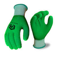 Gants de construction en gros, gants de sécurité industriels, 13 jauges, revêtement en latex vert, certifiés CE, antidérapants, résistants au froid