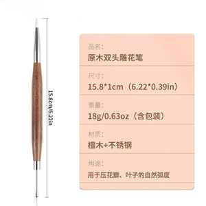 1 pezzo <span class=keywords><strong>pennello</strong></span> per pittura a doppio taglio in <span class=keywords><strong>Silicone</strong></span> con penna a pressione per unghie per intaglio glitterato in polvere adesivo per Manicure per unghie - Product Image 6