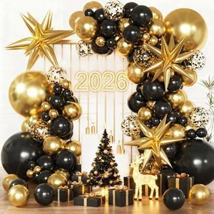 Kit de Arco de Globos Negro y Dorado para Cumpleaños, Despedida de Soltera, Jubilación, Oficina, Nochevieja, Graduación, Aniversario, Decoraciones para Fiestas - Product Image 1
