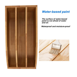Estante de cocina de madera de 3 niveles con estante de acero inoxidable para organizar utensilios de cocina - Product Image 3