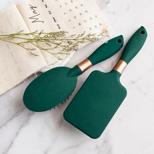 GlowayカスタムOemプロフェッショナル4個高級カーリープラスチックもつれ解消ヘアブラシサロングリーンカーリーヘアブラシセット女性用 - Product Image 6