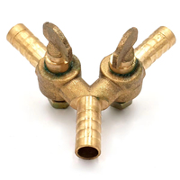 Convient pour tuyau I/D 8mm 10mm Barb Y 3 voies en laiton robinet à boisseau sphérique pour carburant Air gaz