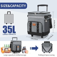 Sac isotherme de camping extérieur grande capacité, style chariot, avec roues, boîte d'isolation thermique pour glaçons