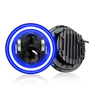 QIDEWIN Faro LED para motocicleta de 7 pulgadas con anillo de halo azul para focos estilo Harley Wrangler 12V IP67 resistente al agua - Product Image 5