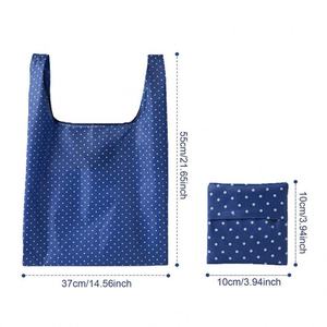 Sac de courses pliable réutilisable personnalisé en polyester écologique pour supermarché, forme ronde avec fermeture éclair - Product Image 6