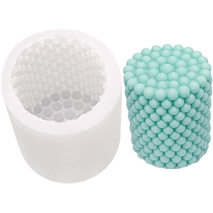 Three-Dimensional Cylindrical Scented Candle Silicone Mold Diy Ball Diffuser Stone Ornaments Plaster Candle Mold