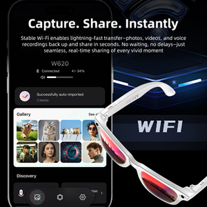 Lunettes intelligentes AR avec vidéo mains libres, détection d'objets par IA, réduction du bruit, double micro et traduction multilingue - Product Image 3