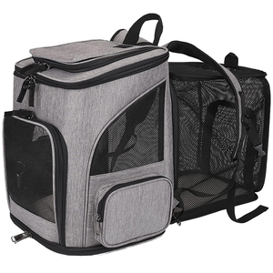 กระเป๋าเป้สะพายหลังสำหรับแมวและสุนัขแบบพกพา ขยายได้ สายสะพายคู่ ผลิตจากผ้า Oxford 600D และโครงเหล็ก สำหรับการเดินทางและใช้งานกลางแจ้ง - Product Image 1