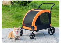 Chariot multifonctionnel 4 roues toutes saisons pour animaux de compagnie, idéal pour les voyages en extérieur, grand chariot pliable en alliage d'aluminium pour chiens et chats