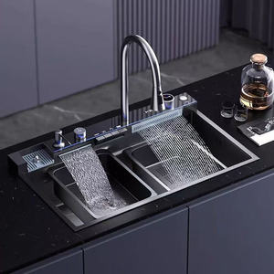 Modern luxury sink large single tank digital display kitchen sink stainless steel honeycomb vegetable washing basin - Product Image 2