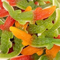 Vente directe d'usine, bonbons gélifiés halal à la saveur de fruits mélangés en forme de crocodile