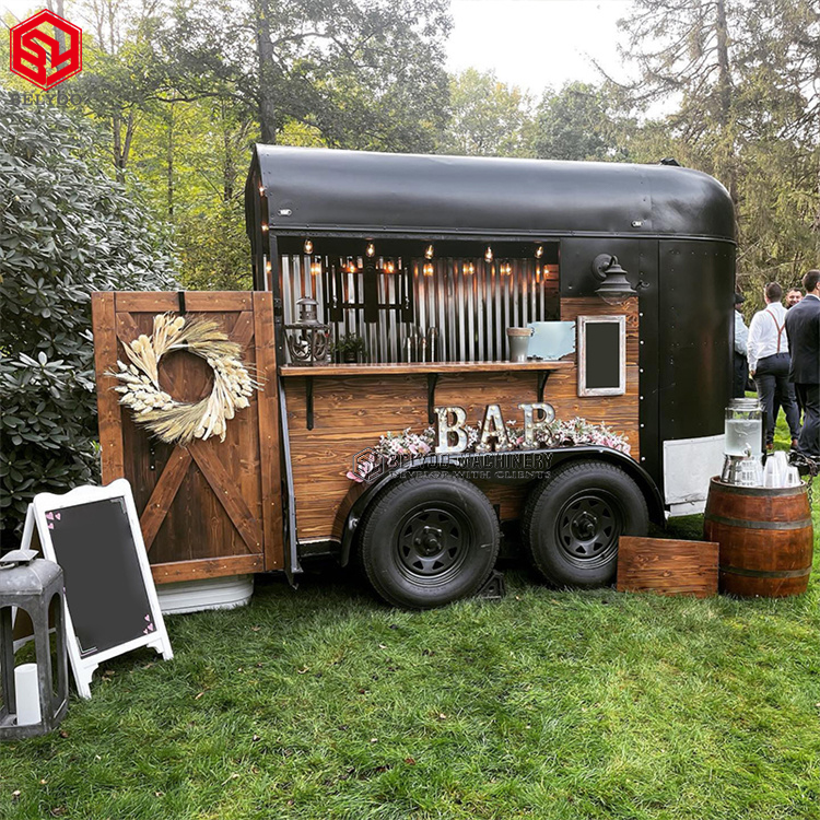 Belyoo Vintage Concession Trailer Street Food Truck à vendre Bière Bar Chariot Camion de crème glacée Chariots de café Horse Trailer Bar