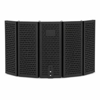 Écran d'isolation acoustique professionnel pour microphone, réduction du bruit, pliable, conception à 5 panneaux, panneau en mousse acoustique, support métallique pour montage