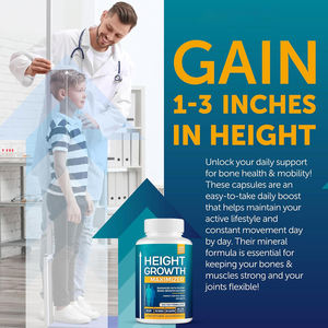 100% 天然カルシウム高成長コラーゲンサプリメント60カプセル大人用用量共同骨60カプセルの成長サポート - Product Image 2