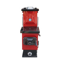 Kompor kayu besi kecil penggunaan ganda kompor batu bara dalam ruangan dengan Boiler Mini untuk pemanas air & memasak bahan bakar pelet kompatibel
