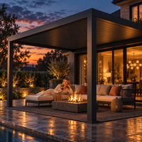 Pergola motorisée en aluminium avec éclairage LED, pavillon de jardin pour fêtes, modèle CE TUV NG-MP2026