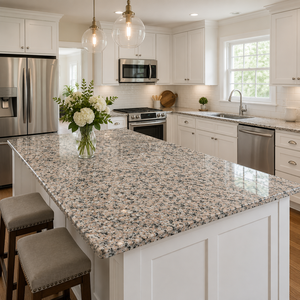 Vietnam Pink Granite Countertop Natural <b>Stone</b> Vanity Top Polished Speckled Work Surface Cut-to-Size for Hotel Bathroom Outdoor - Product Image 1