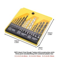 Jeu de 16 forets de 2 à 10 mm, forets hélicoïdaux pour métal, bois, béton, livré avec un étui de rangement portable