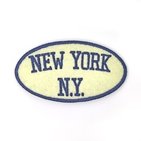 Patch brodé en PVC sur toile à coudre avec inscription New York en lettres épaisses