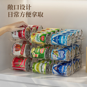 Multi Tier <b>Stackable</b> Can <b>Storage</b> Rack Transparent 3 Floor Desktop Organizer For Beer And Beverages Freely Combinable - Product Image 2