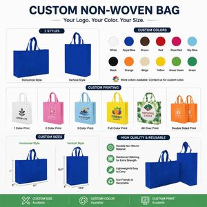 Sac de shopping réutilisable personnalisé en tissu non tissé recyclé et écologique avec logo - Product Image 3