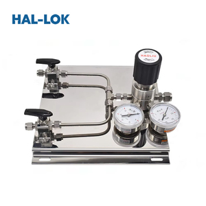 Panel de Control de Manómetros de Acero Inoxidable de Alta Presión para <span class=keywords><strong>Gas</strong></span> Neumático, Regulador de Presión de 0-1.6MPa para Dos Cilindros HAL-LOK - Product Image 5