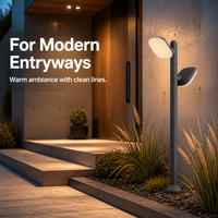 Lampadaire architectural LED à double tête 20W IP65 étanche en aluminium pour aménagement extérieur, cour, complexe hôtelier, allée