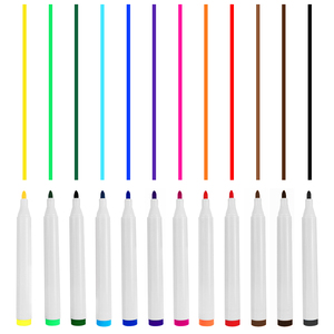 Marqueurs textiles KHY Premium, encre permanente, 12 couleurs, lavables, non toxiques, séchage rapide, pointe <span class=keywords><strong>feutre</strong></span>. - Product Image 2